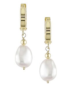 14k Yellow Gold Cultured FW Pearl Drop Earrings