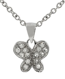 Sterling Silver Butterfly CZ Necklace