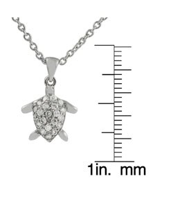 Sterling Silver CZ Turtle Necklace