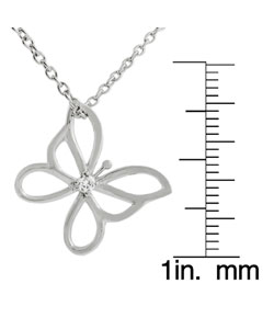 Sterling Silver CZ Butterfly Necklace