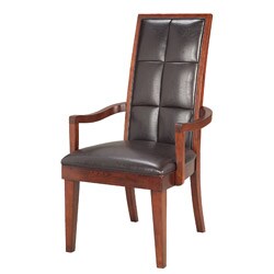 Hudson Mocha Biscuit Back Dining Arm Chair
