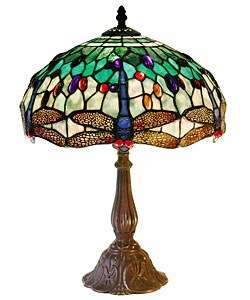 Tiffany Style White DragonflyTable Lamp
