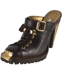 Miu Miu Brown Leather Clog : Designer Store from Overstock.com