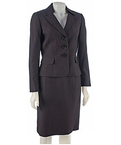 Tahari ASL Black and White Pinstripe Skirt Suit