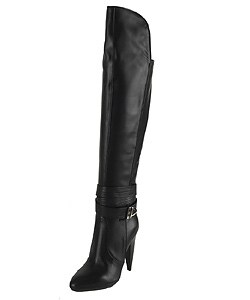 Versace Black Leather Over the Knee Boots