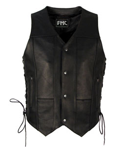Men's 10-pocket Leather Vest