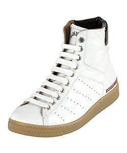 D Squared Men's White Leather High Top Sneakers