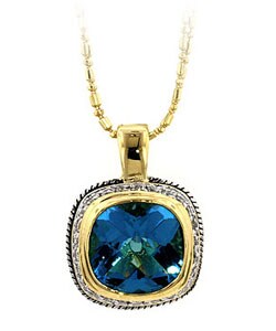 Kate Bisset Two-tone Blue CZ Pendant