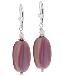 Charming Life Sterling Silver Pink Mother of Pearl Earrings