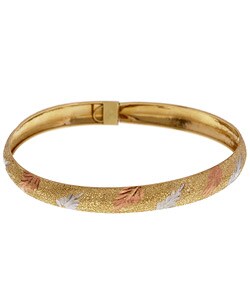 10k Tri-color Gold Bangle Bracelet