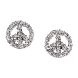 10k Gold 1/4ct TDW Diamond Peace Sign Earrings