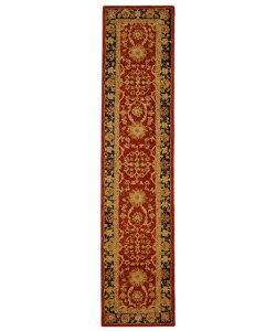 Hand-spun Oushak Red Wool Rug (2'3 x 12')