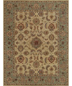 Hand-tufted Mason Beige/ Green Wool Rug (3'6 x 5'6)