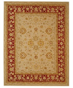 Ancestry Ivory/ Red Wool Rug (9' x 12')