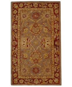 Hand-spun Tribal Grey Wool Rug (3' x 5')