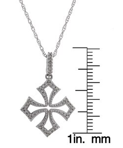 Sterling Silver Cross Diamond Necklace