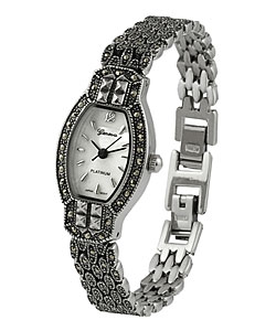 Geneva Platinum Marcasite Antique Women's Watch