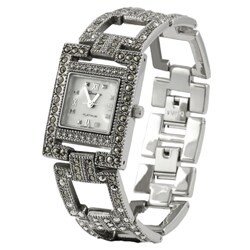 Geneva Platinum Marcasite Antique Women's Watch