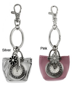 Geneva Platinum Women's Handbag Keychain Watch