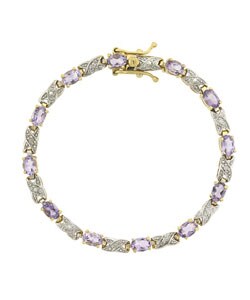18k Gold/ Sterling Silver Amethyst Bracelet