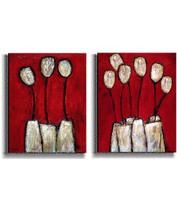 De La Cruz Tempting Tulips Stretched Canvas Set