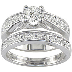 14k White Gold 1 1/10ct TDW Diamond Bridal Set (I-J, I1-I2)