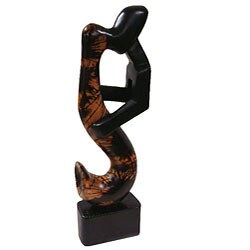 Wood Sax Player Statuette (Ghana)