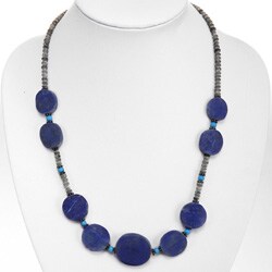 Lapis, Jade and Silver Turquoise Necklace