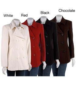 Anne Klein Peacoat with Curved Seams