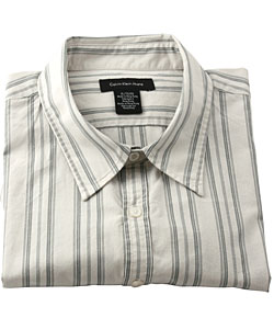 Calvin Klein Jeans Men's Beige Striped Shirt