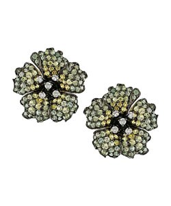 18k White Gold 1/3ct TDW Diamond Sapphire Earrings