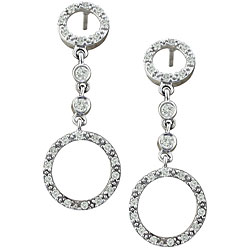 14k White Gold 1/4ct TDW Diamond Dangle Earrings