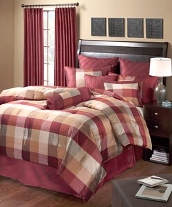 Pavillion Red Luxury Silk 4-piece Comforter Set $121.94 Shipped