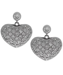 Heart Pave-style CZ Earrings