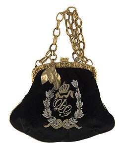 Dolce & Gabbana Velvet Frame Bag w/ Logo Embroidery