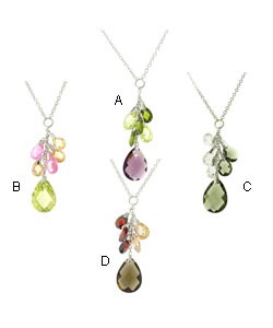Sterling Silver CZ Drop Necklace