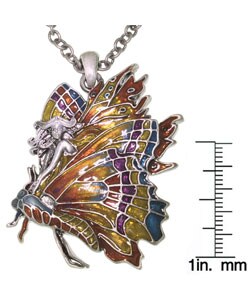 Monarch Butterfly and Fairy Pewter Pendant