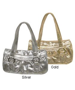 XOXO Latched Metallic Flapover Handbag
