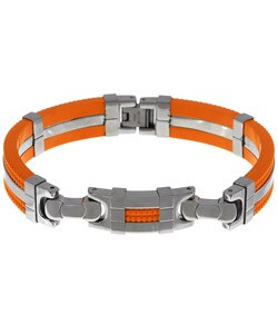 Stainless Steel and Rubber Bracelet
