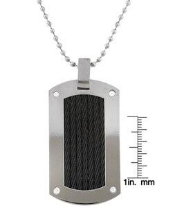 Titanium Diamond and Braided Cable Dog Tag