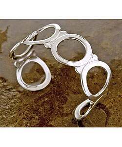 Sterling Silver Circles Link Bracelet (Mexico)