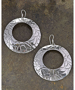 Sterling Silver Alligator Skin Motif Earrings (Mexico)