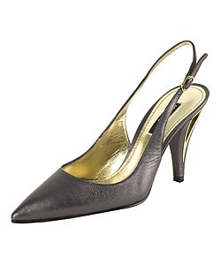Dolce & Gabbana Dark Grey Leather Sling Back