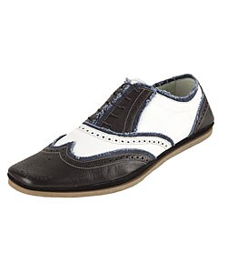 Dolce & Gabanna Men's Leather Oxfords w/ Denim Trim