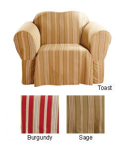 Avalon Stripe Washable Chair Slipcover