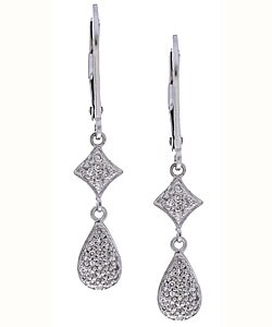 Sterling Silver 1/5ct TDW Teardrop Diamond Earrings