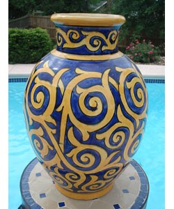 Elegant Sunswirl Ceramic Vase  (Morocco)