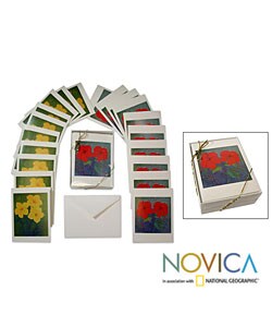 Meditating on Flowers Blank Greeting Cards (Box of 20)
