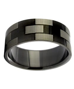 Etched Black Stainless Steel Ring (Case of 2)