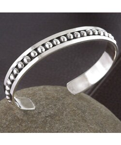 Sterling Silver Beaded Cuff Bracelet (Mexico)